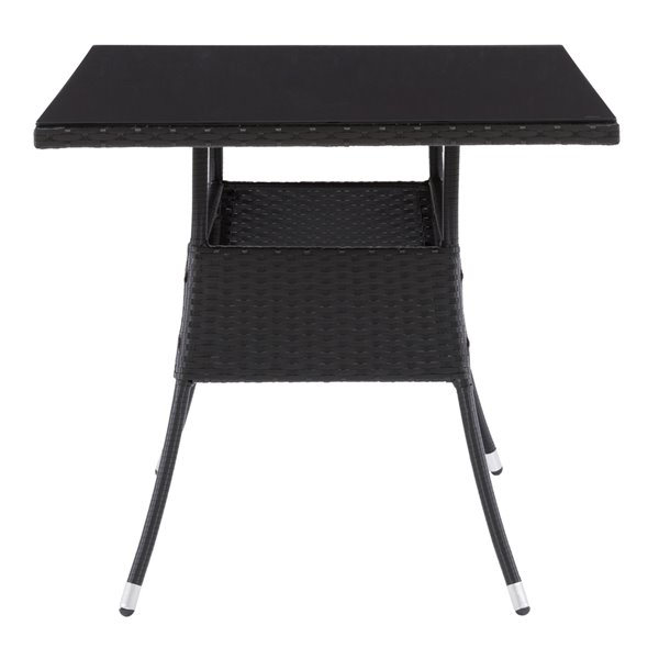 Table de patio Parksville de CorLiving, 31 po x 47 po, noir