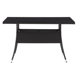 CorLiving Parksville Rectangle Patio Dining Table - 31-in x 47-in - Black