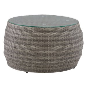 CorLiving Parksville Round Patio Coffee Table - 29-in - Blended Grey