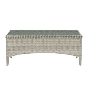 Table basse rectangulaire en osier Parksview de CorLiving, 24 po x 43 po, gris