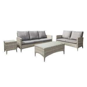 Ensemble de conversation pour patio Parksview de CorLiving, gris, 4 pièces