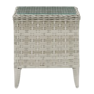 CorLiving Parksview Square Patio Coffee Table - 18-in x 18-in - Grey/Beige