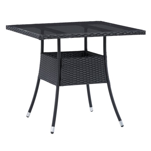 Table de patio Parksville de CorLiving, 31 po x 31 po, noir