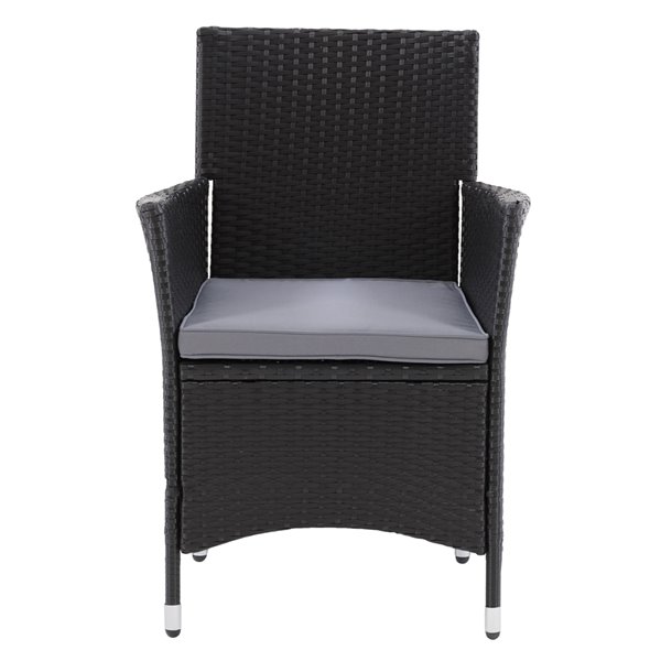 Ensemble de fauteuils de jardin Parksville de CorLiving, fini noir, 2 pièces