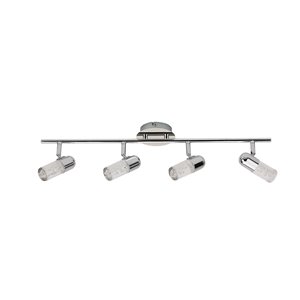 Rail d'éclairage DEL Beldi à 4 lumières, chrome, 5.5 po x 25.2 po