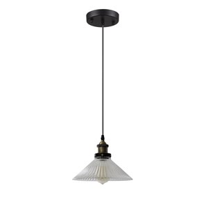 Luminaire suspendu Beldi à 1 lumière de la collection Roby, noir
