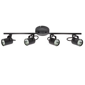 Rail d'éclairage Beldi à 4 lumières de la collection Lorino, noir, 5.1 po x 50 po