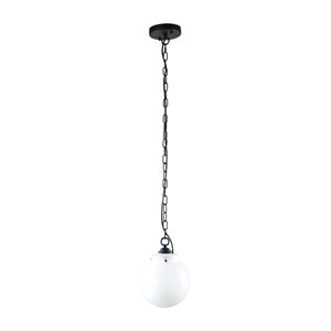 Luminaire suspendu Beldi à 1 lumière de la collection Banse, noir et blanc