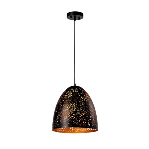 Luminaire suspendu Beldi à 1 lumière de la collection Dublin, format moyen, noir