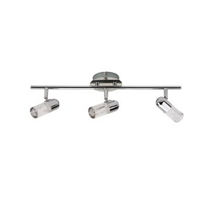 Rail d'éclairage DEL Beldi chromé à 3 lumières, 5.5 po x 19.7 po
