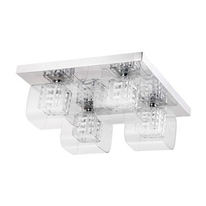 Beldi Miami Collection 4-Light Flush Mount Light - Chrome - 23.23-in