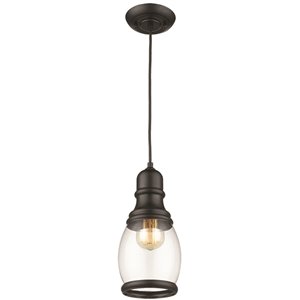 Luminaire suspendu Beldi à 1 lumière de la collection Vieste, noir