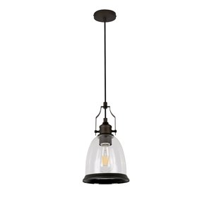 Luminaire suspendu Beldià 1 lumière de la collection Richmond, brun antique
