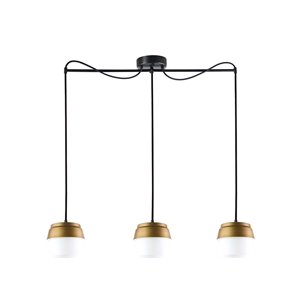 Luminaire suspendu Beldi à 3 lumières de la collection Canaries, noir et or