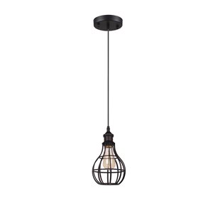 Luminaire suspendu Beldi à 1 lumière de la collection Lancy, noir