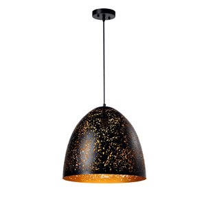 Luminaire suspendu Beldi à 1 lumière de la collection Dublin, grand format, noir