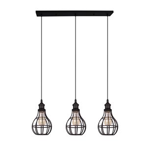 Luminaire suspendu Beldi à 3 lumières de la collection Lancy, noir