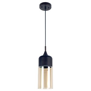 Luminaire suspendu Beldi à 1 lumière de la collection Popoli, noir