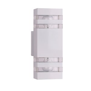 Beldi Arosa Collection 2-Light Outdoor Wall Light - White - 2-in x 5-in x 1.86-in
