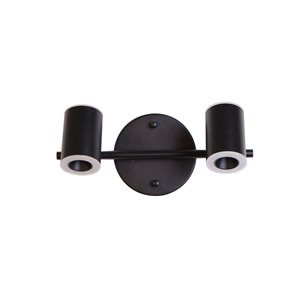 Rail d'éclairage Beldi à 2 lumières de la collection Kipnuk, noir, 4.9 po x 14.6 po