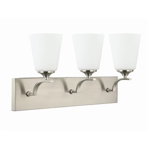 Beldi Seattle Collection 3-Light Wall Light - Satin Nickel - 7-in x 23-in x 23-in