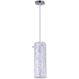 Luminaire suspendu Beldi à 1 lumière de la collection Peak, nickel satiné