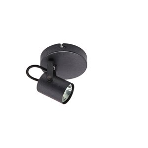 Plafonnier Beldi à 1 lumière de la collection Lorino, noir, 5.1 po x 4.7 po