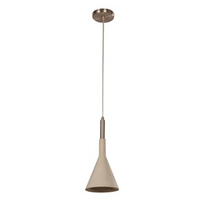 Luminaire suspendu Beldi à 1 lumière de la collection Ciment, noir et nickel