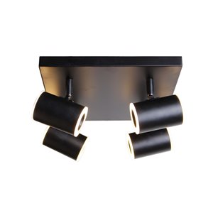 Plafonnier Beldi à 4 lumières de la collection Kipnuk, noir, 4.9 po x 13.8 po