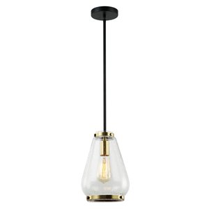 Luminaire suspendu Beldi à 1 lumière de la collection Hopewell, noir et or