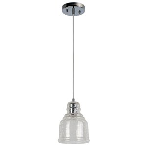 Luminaire suspendu Beldi à 1 lumière de la collection Palmi, chrome