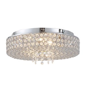 OVE Decors Monaco 5-Light Ceiling Flushmount - Chrome - 13.78-in