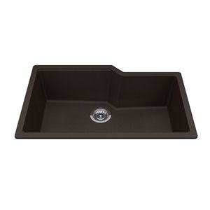 Évier double de Kindred à montage sous plan granite moka, 31.69 po x 19.69 po