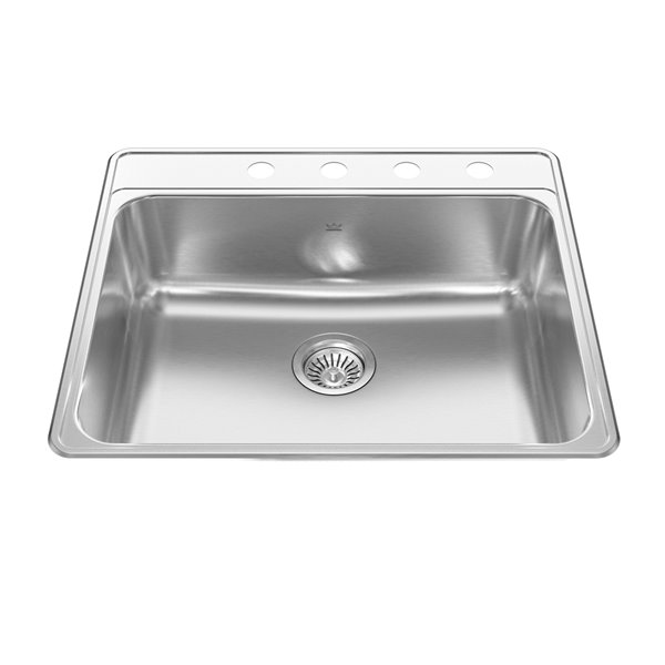 Kindred Creemore Drop-in Single Bowl Stainless Steel Kitchen Sink - 25-in x 22-in x 8-in