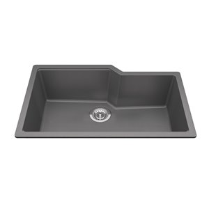 Kindred Granite Undermount Single Bowl Kitchen Sink - Shadow Grey - 31.69-in x 19.69-in