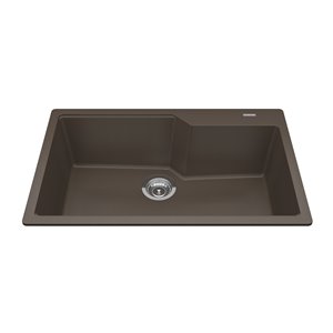 Évier double de Kindred à montage sur plan granite tempête, 31.69 po x 19.69 po