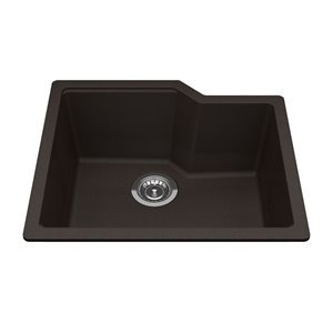 Évier double de Kindred à montage sous plan granite moka, 20.06 po x 19.69 po