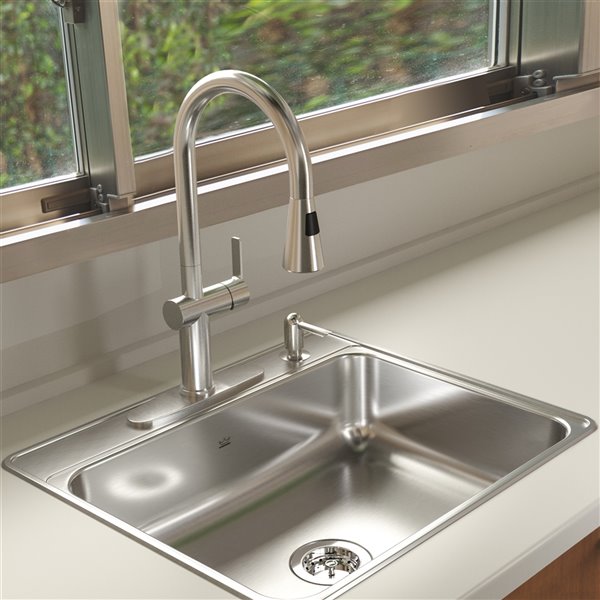 Kindred Creemore Drop-in Single Bowl Stainless Steel Kitchen Sink - 25-in x 22-in x 7-in