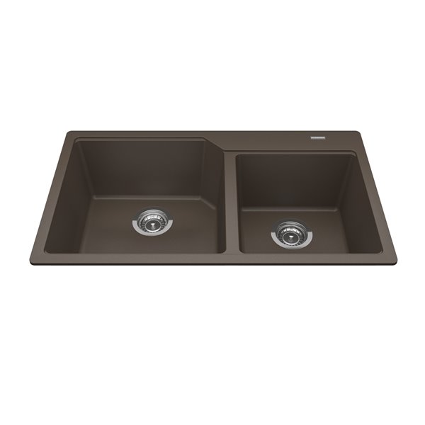 Kindred Granite Drop-in Double Bowl Kitchen Sink - Storm - 33.88-in x 19.69-in