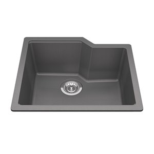 Évier double de Kindred à montage sous plan granite gris ombre, 20.06 po x 19.69 po