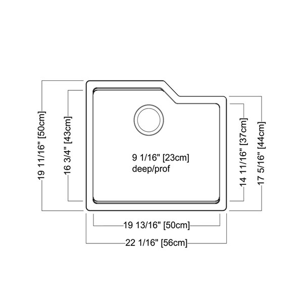 Kindred Granite Undermount Single Bowl Kitchen Sink - Storm - 22.06-in x 19.69-in