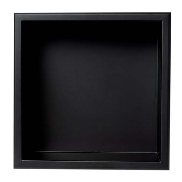 ALFI brand 12-in x 12-in Black Matte Stainless Steel Single Shelf Bath Shower Niche
