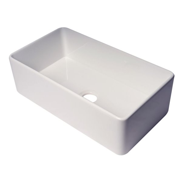 Alfi Brand Abf3318s 33 In White Thin Wall Single Bowl Fireclay Kitchen