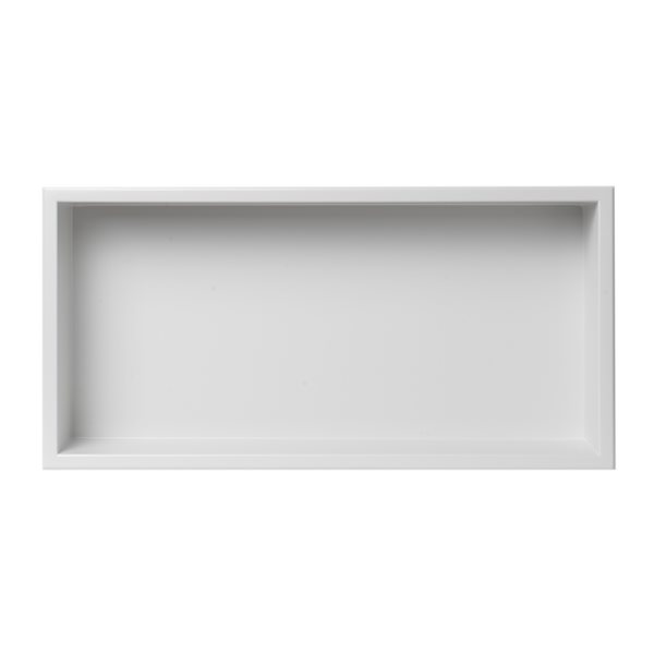 ALFI brand 24-in x 12-in  White Matte Stainless Steel Single Shelf Bath Shower Niche