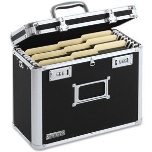 Vaultz Locking Letter Size File Chest - Black