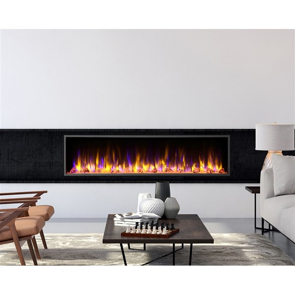 Dynasty Harmony 64-in Built-in Electric Fireplace - Black