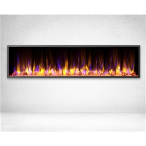 Dynasty Harmony 64-in Built-in Electric Fireplace - Black