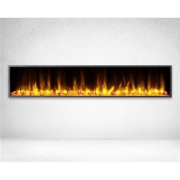 Dynasty Harmony 80-in Built-in Electric Fireplace - Black