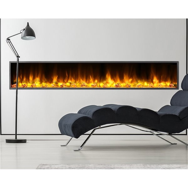 Dynasty Harmony 80-in Built-in Electric Fireplace - Black