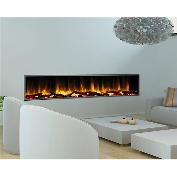 Dynasty Harmony 80-in Built-in Electric Fireplace - Black